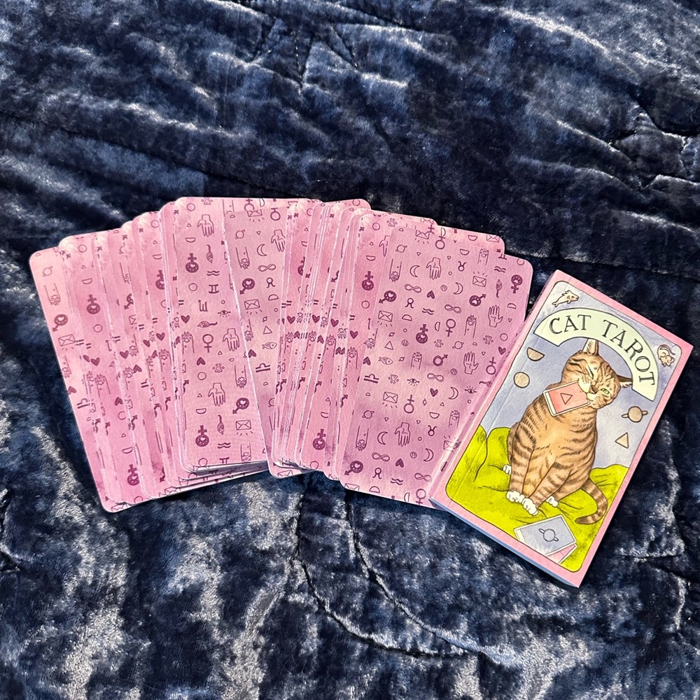 Cat Tarot Deck – Purple/Blue Illustrated Tarot for Cat Lovers - Picture 4 of 5